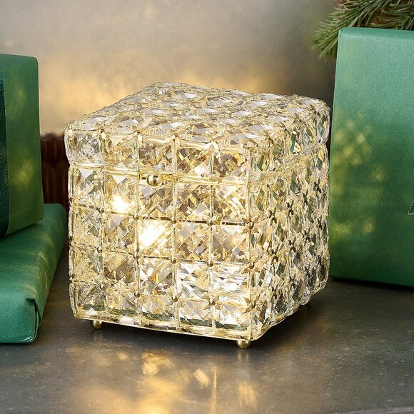 NEW Multi-Faceted Brilliance Lit Square Keepsake Box by Valerie PARR HILL GOLD - Picture 1 of 6